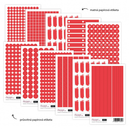 Color coding kolekce | červená – sada 11 archů