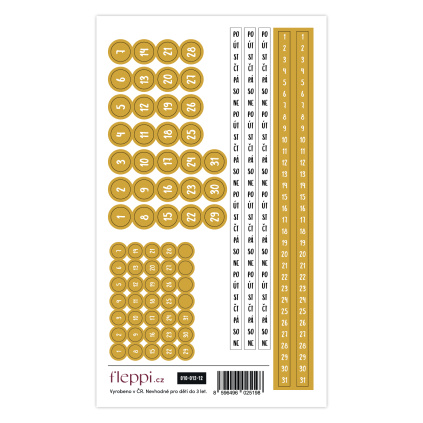 Color coding kolekce | zlatá – čísla