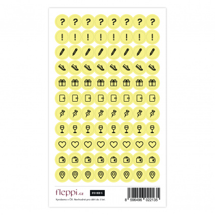 Color coding kolekce | pastelově žlutá – ikonky