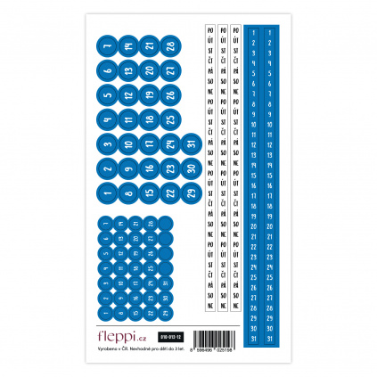 Color coding kolekce | modrá – čísla