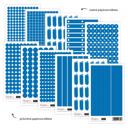 Color coding kolekce | modrá – sada 11 archů