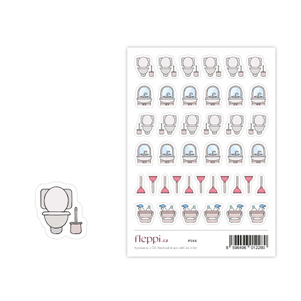 samolepky do diáře - úklid koupelna a wc