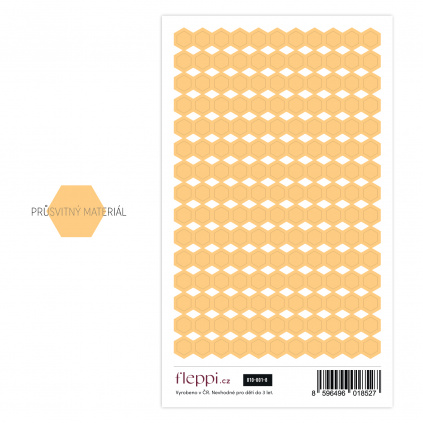 Color coding kolekce | pastelově oranžová – hexagony průsvitné