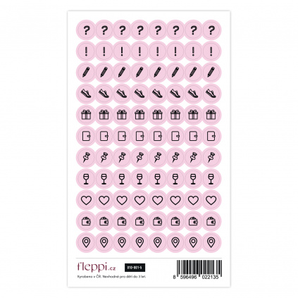 Color coding kolekce | pastelově růžová – ikonky