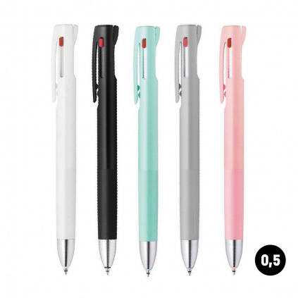 Tříbarevné kuličkové pero Zebra bLen - 0.5mm, 3 barvy inkoustu