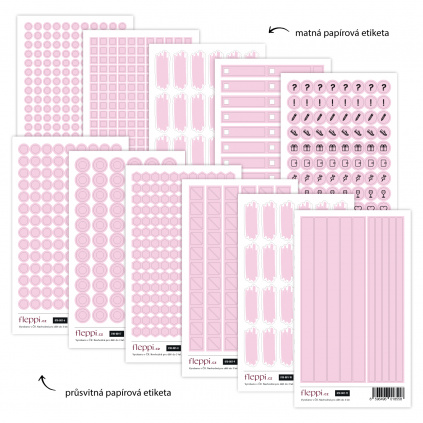 Color coding kolekce | pastelově růžová – sada 11 archů
