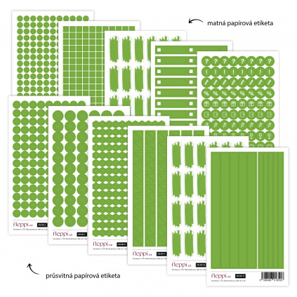 Limitovaná color coding kolekce | zelená – sada 11 archů