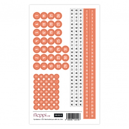 Color coding kolekce | broskvová – čísla