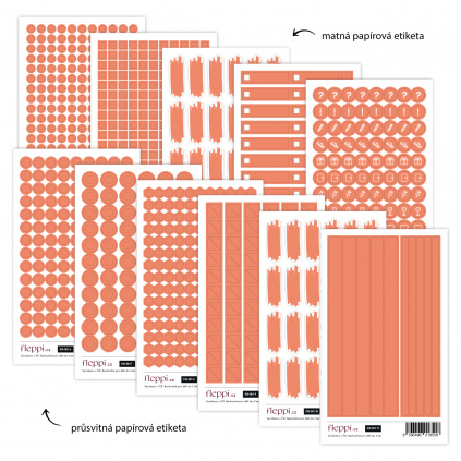 Color coding kolekce | broskvová – sada 11 archů