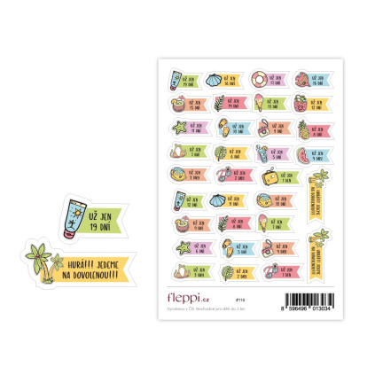 samolepky do diáře - odpočet do letní dovolené