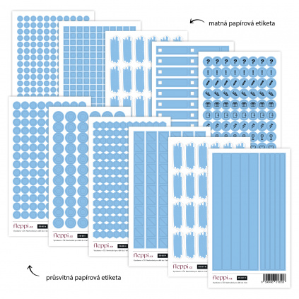 Limitovaná color coding kolekce | pastelově modrá – sada 11 archů