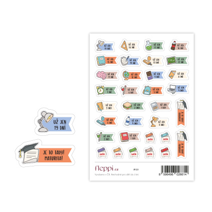 samolepky do diáře - odpočet do maturity