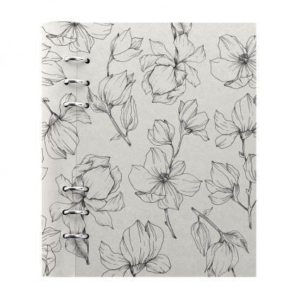 Clipbook A5 floral magnolia ivory front 145050