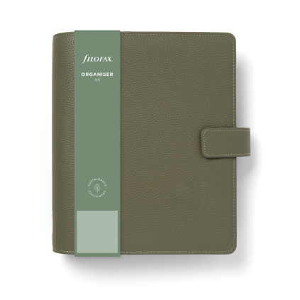Diář Filofax Camden | A5, Olive  fleppi náplň na zbytek roku 2025