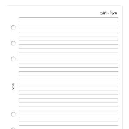 Náplň do diáře - Kalendář 2026, T1S linkovaný + linkované poznámky vpravo (207)