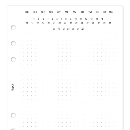 Náplň do diáře - Poznámkové listy Journal - tečkované