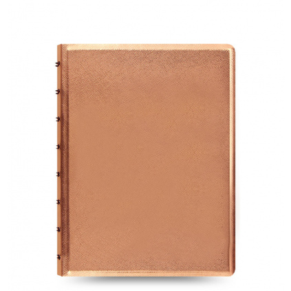 filofax saffiano notebook a5 rose gold front 1