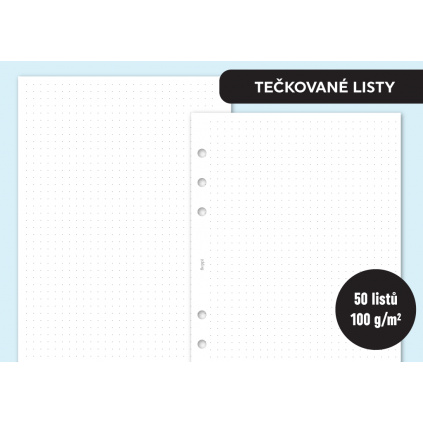 Náplň do diáře - tečkované listy, 100g (Velikost náplně Personal)