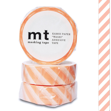 Washi páska Stripe Salmon pink | 15mm x 10m