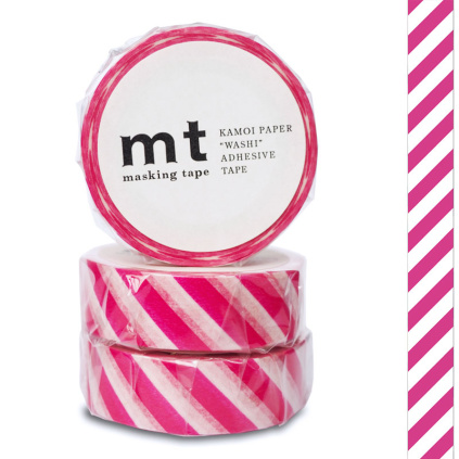 Washi páska Stripe Magenta | 15mm x 10m