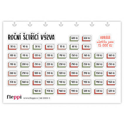 Samolepky Roční šetřící výzva