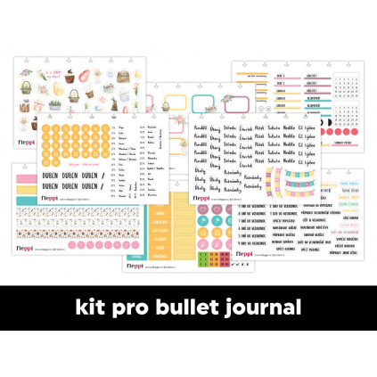 Měsíční samolepkový kit - bullet journal | Duben 2022