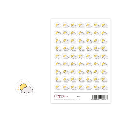 samolepky do diáře - polojasno