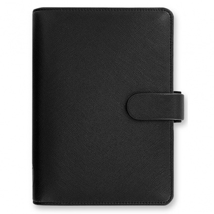 Diář Filofax Saffiano | Personal Černá  fleppi náplň na zbytek roku 2025