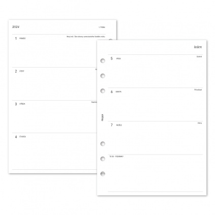 Náplň do diáře - Kalendář 2024, T2S horizontální čistý