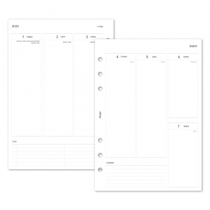 Náplň do diáře - Kalendář 2024, T2S vertikální čistý
