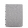 notebook saffiano metallic a5 silver front