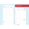 Náplň do diáře - Kalendář 2022, týden/2 stranu, vertikální linky + časy (Velikost náplně Personal)