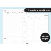 Náplň do diáře - Kalendář 2023, týden/2 stranu, vertikální linky + časy (Velikost náplně Personal)
