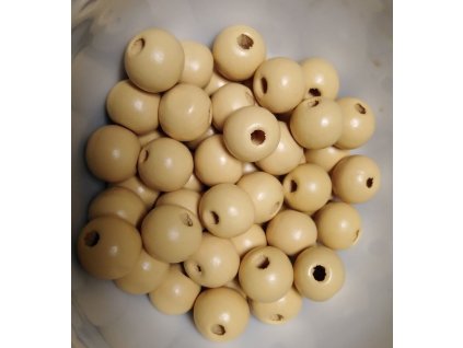 Korálky dřevěné 10mm barva přírodní lakované