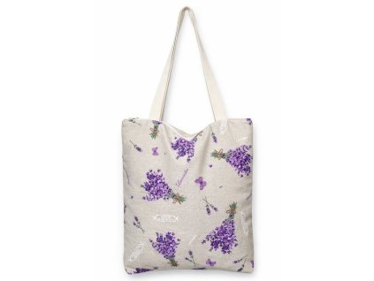 Plátěná taška se zapínáním na zip levandulová