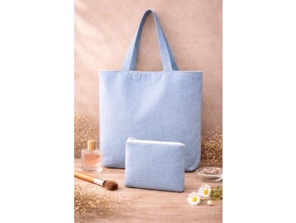 Taška set modrý s kosmetickou taštičkou