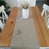 Běhoun na stůl zelená srdíčka, rozměr 130x30cm, materiál bavlna, polyester