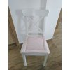 Podsedák na židli, rozměr 40x40x2cm  proužek růžový