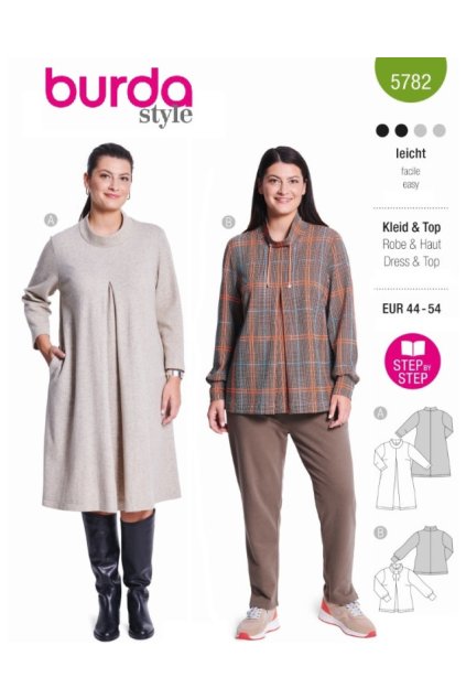 strih burda 5782 navod k siti volne saty se stojackem upletove saty mikina se stojackem