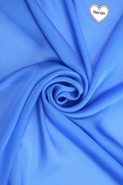 HLC 045 SATÉNOVÝ ŠIFÓN modré barvy
