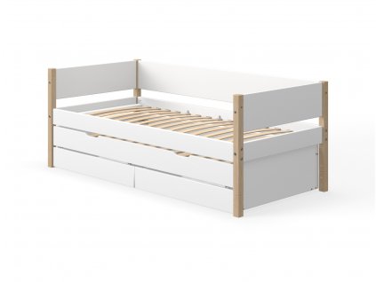 Jednolůžko s úložným prostorem a přistýlkou Flexa Nor
