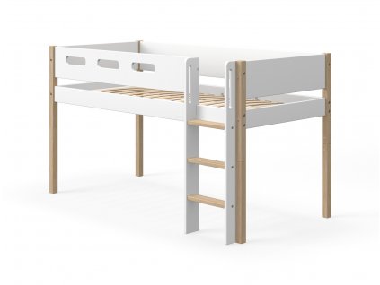 Zvýšené jednolůžko s rovným žebříkem Flexa Nor