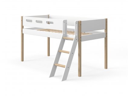 Zvýšené jednolůžko se šikmým žebříkem Flexa Nor