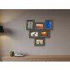 Modulární fotorámeček Flexible Frame – sestava 6 kusů v tmavě šedé barvě.