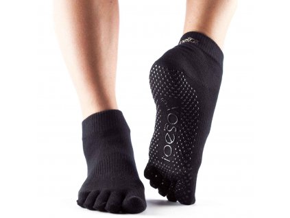 1116 1 toesox fulltoe ankle black grip protismykove ponozky cierna