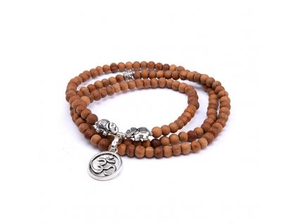 bodhi mala dlhy dreveny naramok symbol om