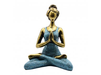 9227 awg joga lady figurina namaste bronzovo tyrkysova 24 cm