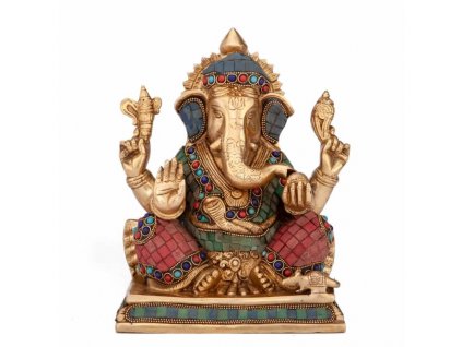 gan20b meditation zubehoer ganesh statue mehrfarbig frontal