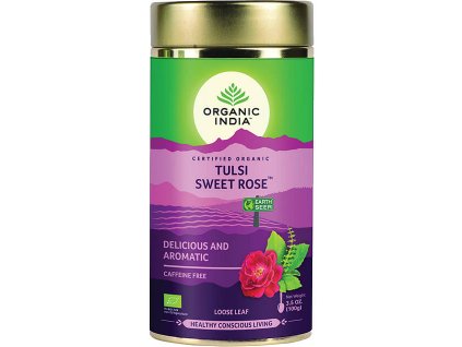 Tulsi Sladká ruža sypaný čaj Organic India