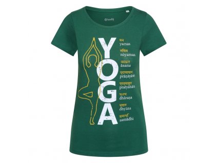 bodhi yoga women shirt 8 limbs tricko pre zeny tmava zelena